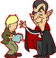 Funny cartoon of count dracula vampire