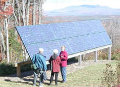 picture of solar array for generating electricity; CAPTION:   A solar array can be placed in your yard or on your roof.