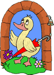 picture of duck in a keystone archway