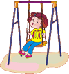 graphic of girl on swing