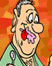 ice cream cartoon; joke image of man with ice cream all over his mouth