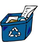 cartoon drawing of recycle bin