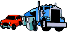 picture of semi truck and car