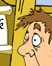 cartoon thumb of surprised man; link for joke-cartoon, PROBLEMS YOU MAY ENCOUNTER AFTER YOU DIE