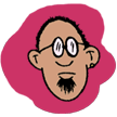 cartoon image of gen x'er Josh - young shaved-head guy with lower-lip hair