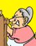 Martian Cartoon link; thumb of old woman by fence