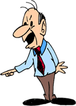 cartoon image of stern principal