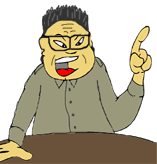 cartoon image of Kim Jong Il