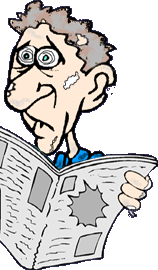 cartoon image of zombie reading newspaper