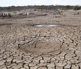 picture of dry, cracked mud in barren area of Ethiopia; photo from USAID.gov