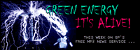 picture of tesla coil with the words Green Energy - It's Alive!