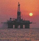 picture of oil platform in water