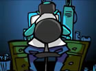 image of a man sitting at a computer at night; click to see animation on Google Video