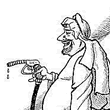 image of Arab holding gas pump handle