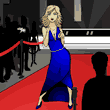 image of Hollywood blonde on red carpet runway