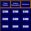 graphic of jeopardy game board