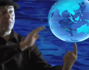 water pollution video for kids link; thumb of man spinning translucent globe
