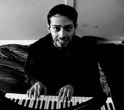 Count Dracula at keyboard; click to see video on YouTube; opens in new window