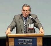 photo of Michael Klare at lectern