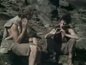 pic of two hermits talking on rocky hill; link for funny animation/video; opens in new window