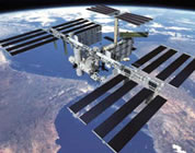 funny audio on space and nasa link; thumb of space station above earth