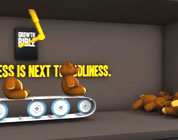 video on infinite growth link; thumb of teddy bears being assembled on a conveyor belt