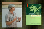 photo of joshua farley speaking; image of book titled Ecological Economics; click to see animation/video at external site; opens in new window