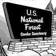 thumb, national forest sign