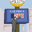 thumb, man changing gas price